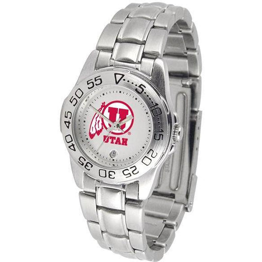 Utah Utes Ladies Steel Band Sports Watch-Watch-Suntime-Top Notch Gift Shop