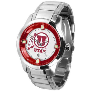 Utah Utes Men's Titan Stainless Steel Band Watch-Watch-Suntime-Top Notch Gift Shop