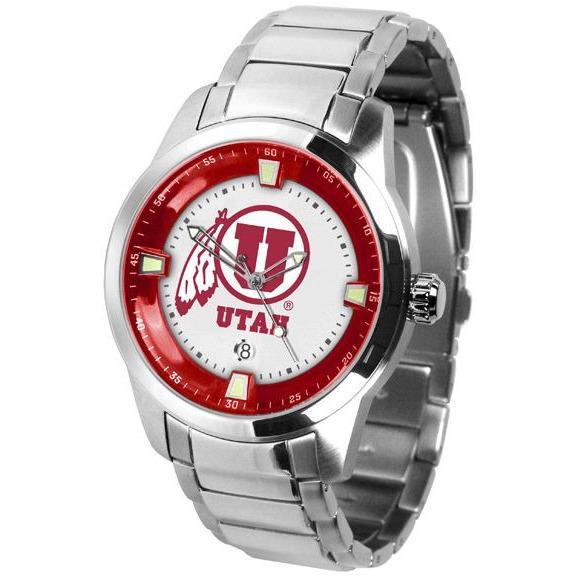 Utah Utes Men's Titan Stainless Steel Band Watch-Watch-Suntime-Top Notch Gift Shop