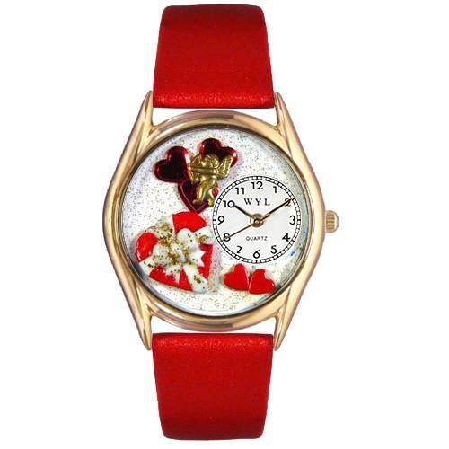 Valentine's Day Watch (Red) Small Gold Style-Watch-Whimsical Gifts-Top Notch Gift Shop