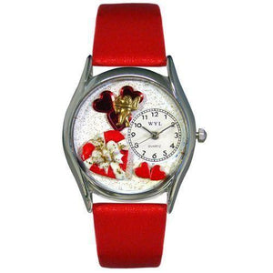 Valentine's Day Watch (Red) Small Silver Style-Watch-Whimsical Gifts-Top Notch Gift Shop