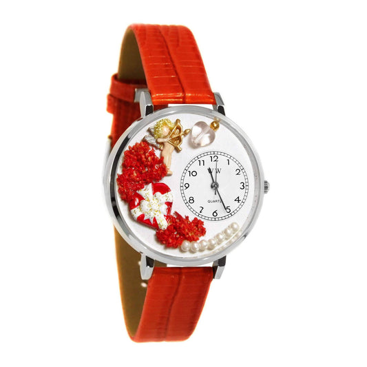 Valentine's Day Watch (Red) in Silver (Large)-Watch-Whimsical Gifts-Top Notch Gift Shop