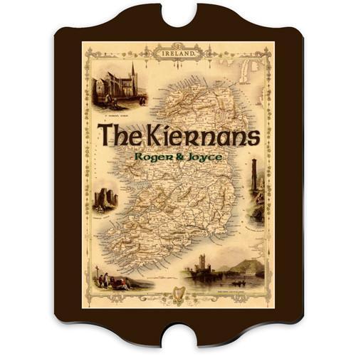 Vintage Irish Map Personalized Family Sign-Wall Art-JDS Marketing-Top Notch Gift Shop