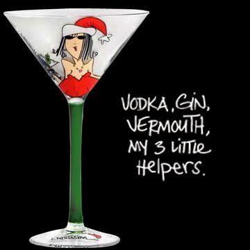 Vodka, Gin, Vermouth, My 3 Little Helpers Martini Glass-Wine Glass-Tumbleweed Pottery-Top Notch Gift Shop