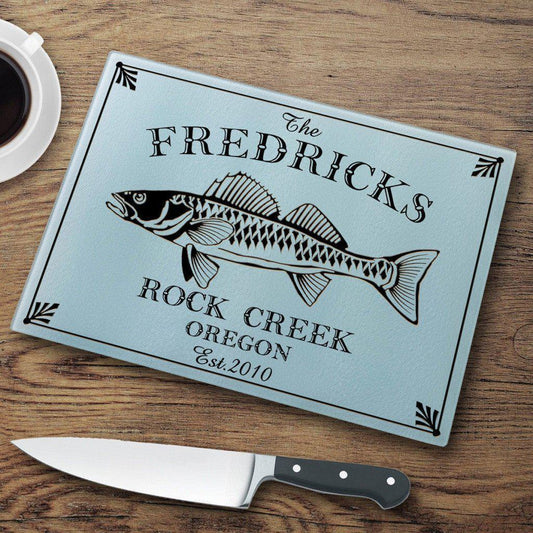 Walleye Personalized Glass Cutting Board-Cutting Board-JDS Marketing-Top Notch Gift Shop