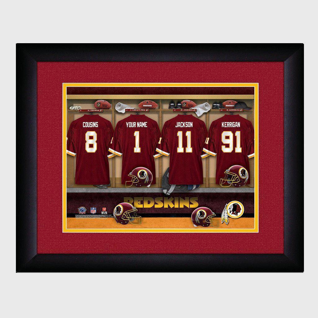 Washington Redskins Personalized Locker Room Print with Matted Frame-Print-JDS Marketing-Top Notch Gift Shop