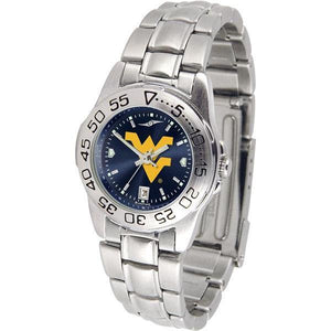 West Virginia Mountaineers Ladies AnoChrome Steel Band Sports Watch-Watch-Suntime-Top Notch Gift Shop