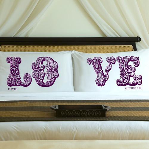 Whimsical Wine LOVE Connection Couples Personalized Pillow Case Set-Pillow Case-JDS Marketing-Top Notch Gift Shop