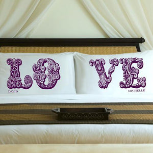 Whimsical Wine LOVE Connection Couples Personalized Pillow Case Set-Pillow Case-JDS Marketing-Top Notch Gift Shop