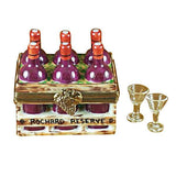 Wine Bottles In Crate With Two Glasses Limoges Box by Rochard™-Limoges Box-Rochard-Top Notch Gift Shop