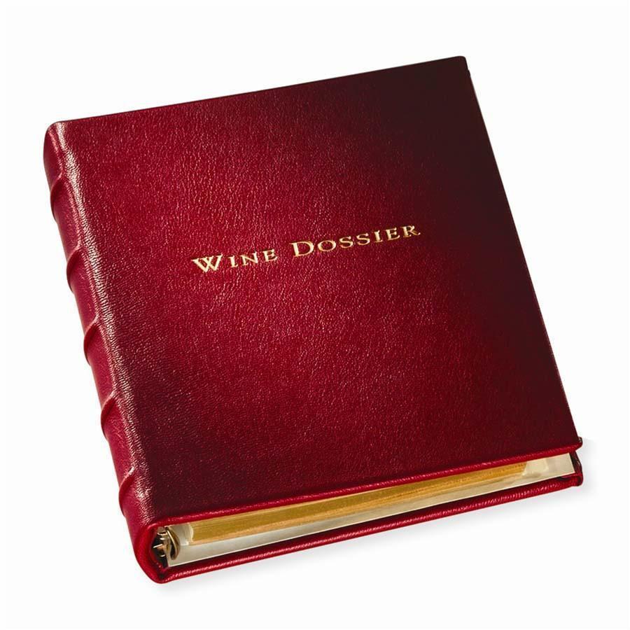 Wine Dossier in Hand Bound Garnet Leather-Book-Graphic Image, Inc.-Top Notch Gift Shop