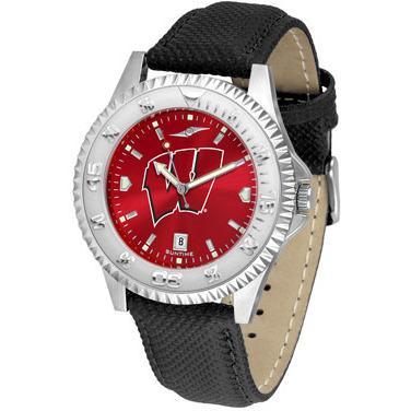 Wisconsin Badgers Competitor AnoChrome - Poly/Leather Band Watch-Watch-Suntime-Top Notch Gift Shop