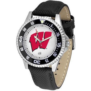 Wisconsin Badgers Competitor - Poly/Leather Band Watch-Watch-Suntime-Top Notch Gift Shop