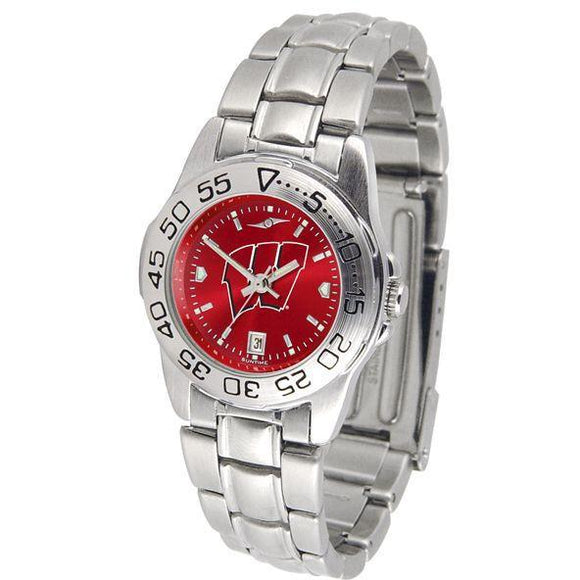 Wisconsin Badgers Ladies AnoChrome Steel Band Sports Watch-Watch-Suntime-Top Notch Gift Shop