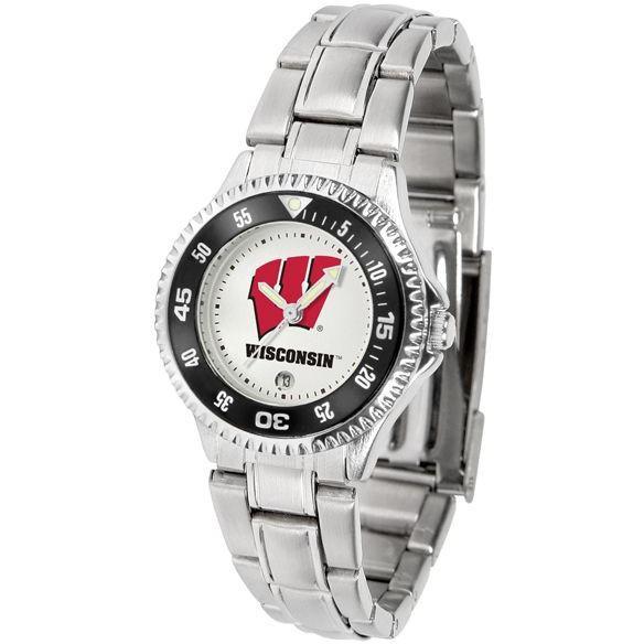 Wisconsin Badgers Ladies Competitor Steel Band Watch-Watch-Suntime-Top Notch Gift Shop