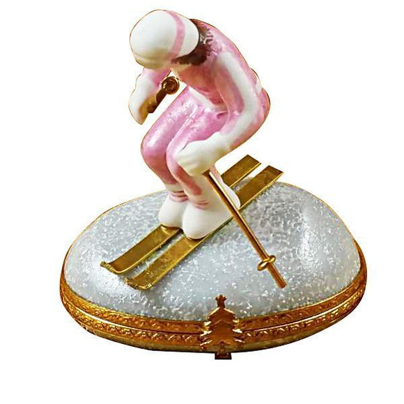 Woman Skier On Mountain Limoges Box by Rochard™-Limoges Box-Rochard-Top Notch Gift Shop