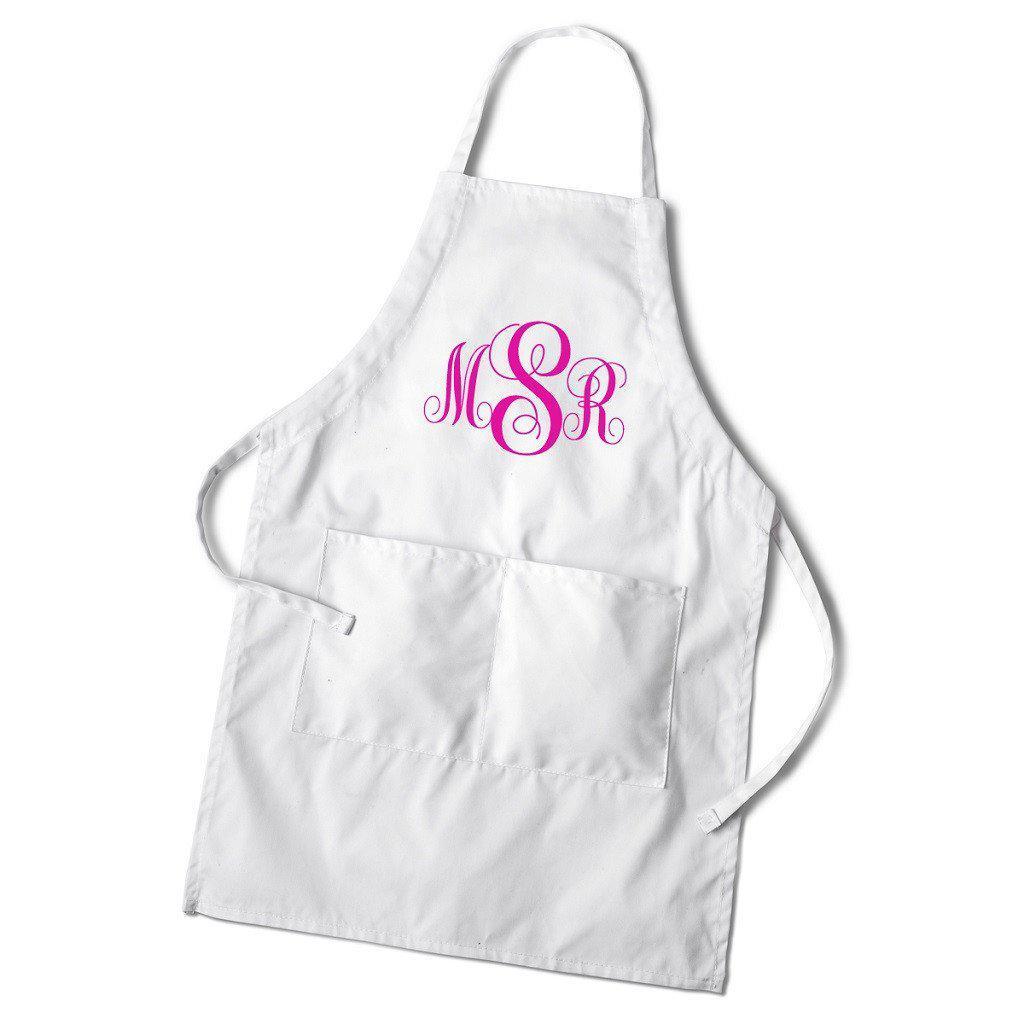 Women's Monogrammed White Apron-Apron-JDS Marketing-Top Notch Gift Shop