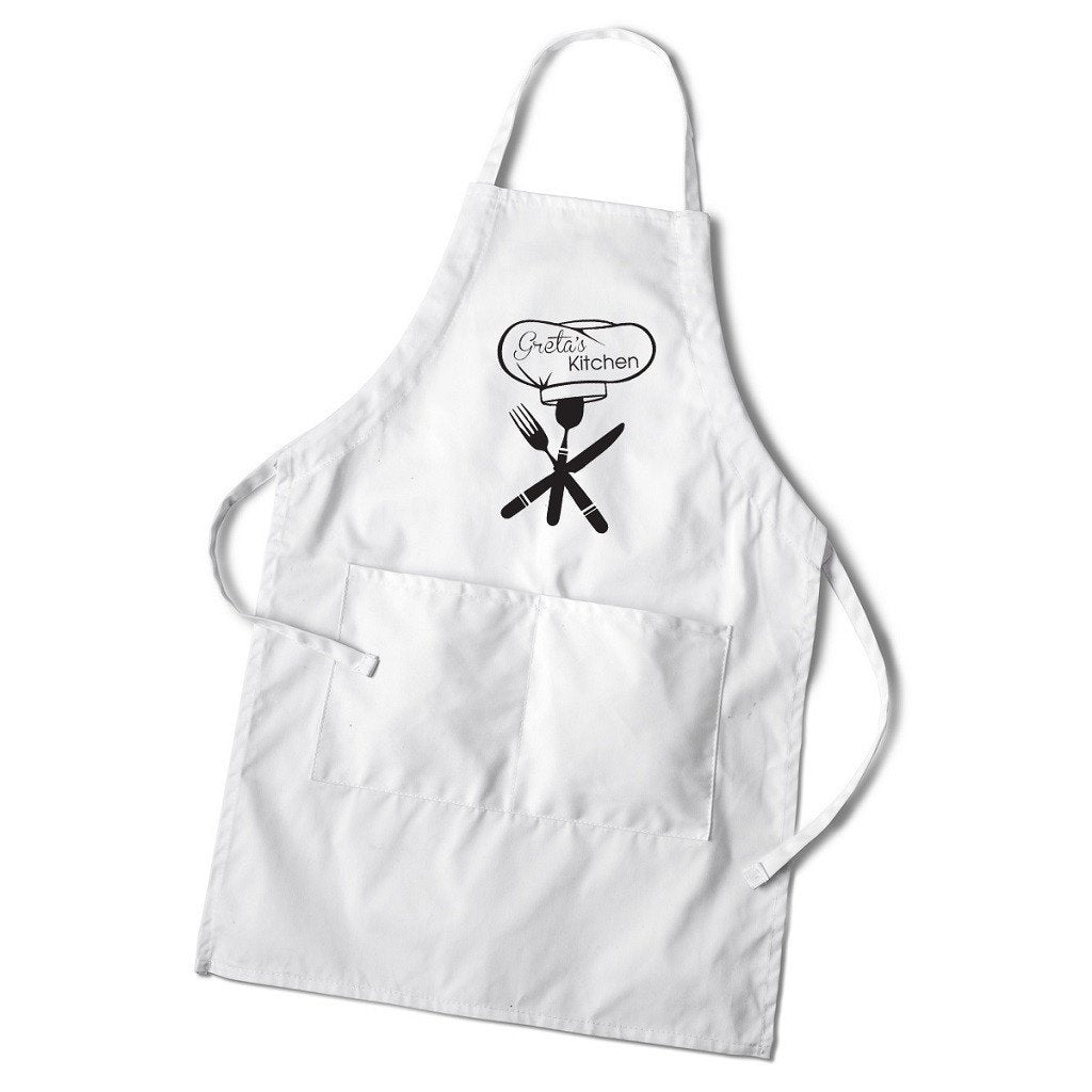 Chef's Hat Women's Personalized White Apron-Apron-JDS Marketing-Top Notch Gift Shop