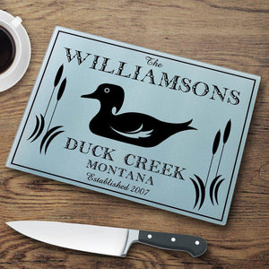 Wood Duck Personalized Glass Cutting Board-Cutting Board-JDS Marketing-Top Notch Gift Shop