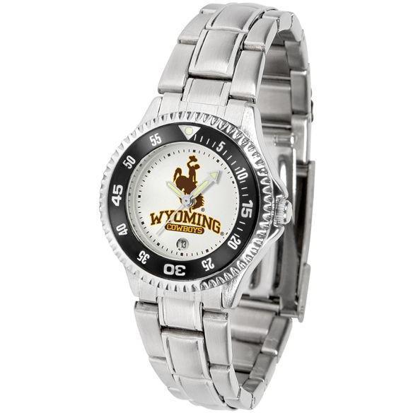 Wyoming Cowboys Ladies Competitor Steel Band Watch-Watch-Suntime-Top Notch Gift Shop