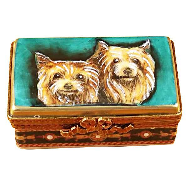 Yorkies Rectangular Base Limoges Box by Rochard™-Limoges Box-Rochard-Top Notch Gift Shop