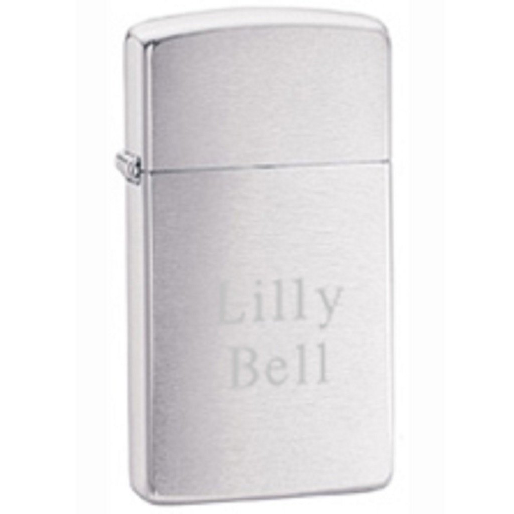 Zippo Personalized Brushed Slim Lighter-Lighter-JDS Marketing-Top Notch Gift Shop