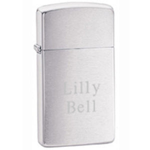 Zippo Personalized Brushed Slim Lighter-Lighter-JDS Marketing-Top Notch Gift Shop